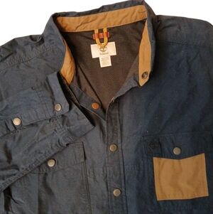Timberland Navy Snap Up Collared Barn Coat Men XL